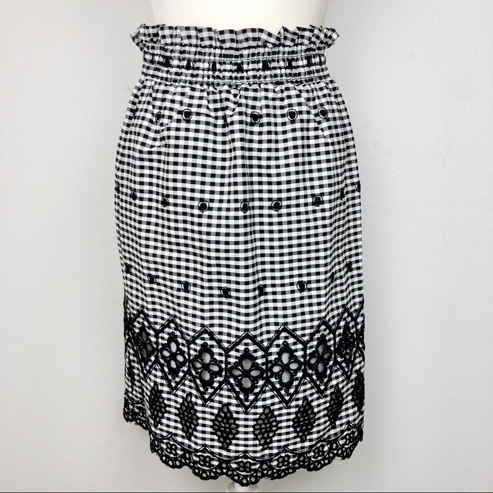 BETSEY JOHNSON Gingham Paper Bag Waist Skirt 2